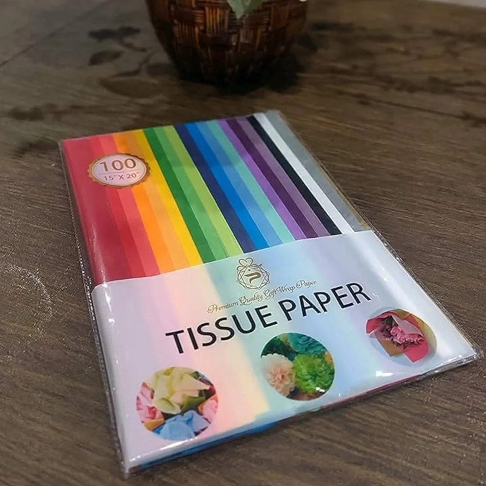 Colorful Tissue Paper Pack - 100 Sheets